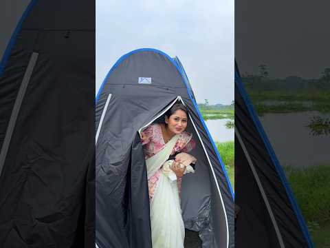 শাড়ি পড়ার জন্য নিশিতা কোথায় ঢুকছে 😱😅 #shorts #minivlog