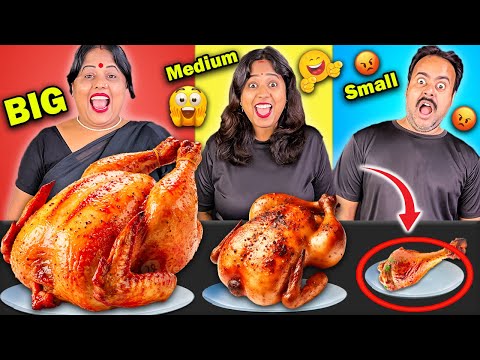 BIG vs MEDIUM vs SMALL FOOD CHALLENGE VIRAL VIDEO MUKBANG ! EXTREME FUNNY STREET FOOD CHALLENGE