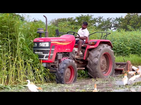 Mahindra 4wd tractor working with loaded trolley | kubota |