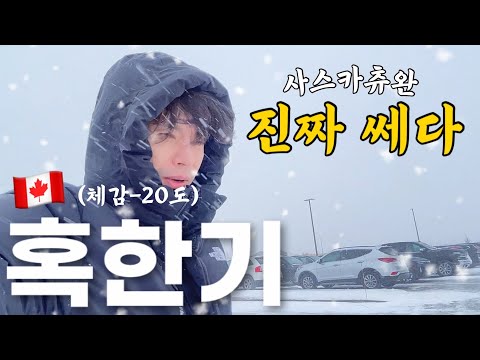 캐나다 사스카츄완 11월에 영하20도 폭설이라니...🇨🇦 혹한 지방 눈폭풍 처음 맛본 한국인