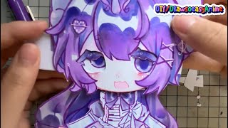 HOW TO MAKE PAPER DOLL GACHA MOVABLE (VIDEO NOT FAST FORWARD, REAL TIME, TUTORIAL, ASMR) | DIY