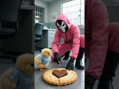 Yellow Chicken and dog playing Dalgona Candy Game #animals  #cute#dalgona
