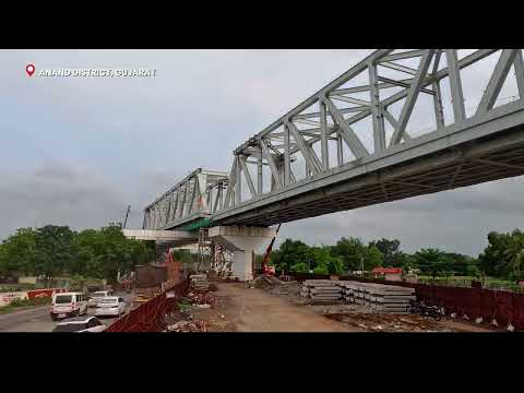 2 × 100m Steel Bridge Completed over NH-48 | Mumbai–Ahmedabad Bullet Train Project