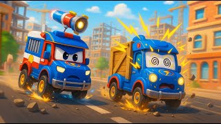 Super Bulldozer Stops the Evil Robot! 🚜 Emergency Vehicles for Kids | Super Truck