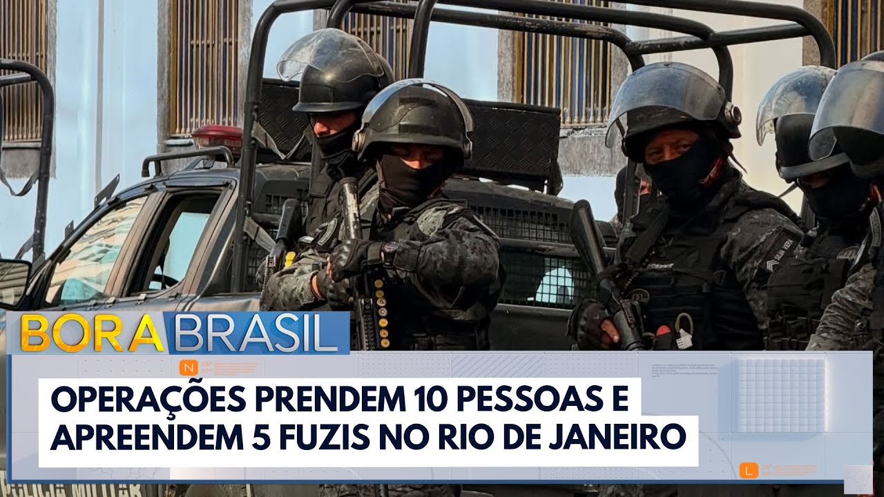 Operações no RJ prendem 10 pessoas e apreende 5 fuzis