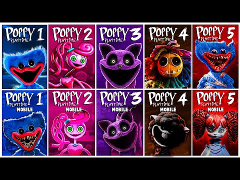 Poppy Playtime: Chapter 1, 2, 3, 4 & 5 PC VS Mobile Full Gameplay Walkthrough Ending | Poppy 5 PC