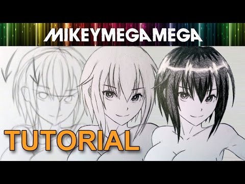 How To Draw Sexy Anime Hair - Dark & Short - REAL TIME...