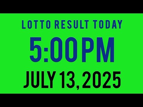 Lotto Result Today 5pm draw July 13, 2025 ez2 swertres 2d 3d pcso