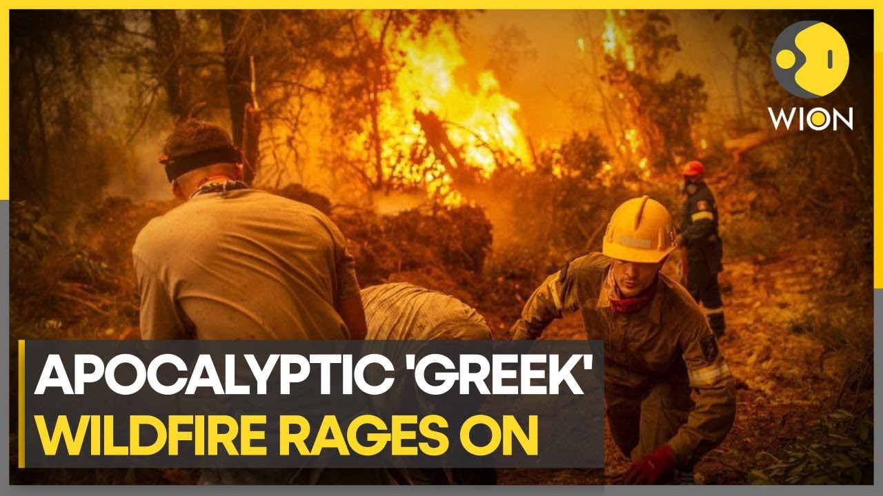 Greece wildfire in Rhode Islands forces tourists to flee