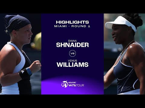 Diana Shnaider vs. Venus Williams | 2024 Miami Round 1 | WTA Match Highlights