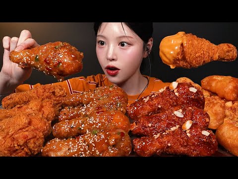 SUB)요청폭발🔥맵슐랭치킨 먹방! 겉바속촉 후라이드 양념치킨 감자모짜까지 자담치킨 꿀조합 Chicken Mukbang Asmr
