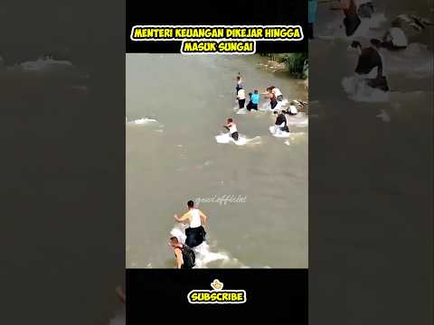 Menteri Keuangan Nepal masuk sungai #shortvideo #viral #beritaterkini #shorts #nepal #chaos #demo