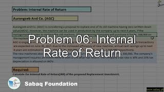 Problem 06: Internal Rate of Return