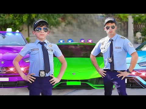 La storia dell'auto della polizia Lamborghini🚔 Jason e Alex sono detective | Video per bambini