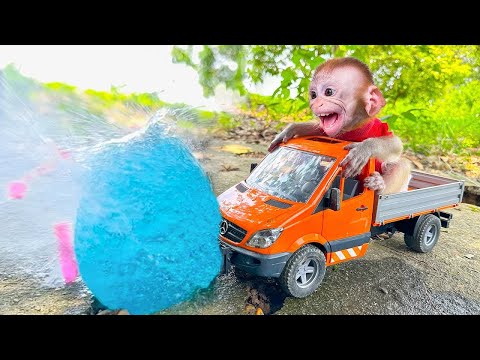 Monkey BoBo Taste Colorful Watermelon Ice Cream in a Machine with your friends