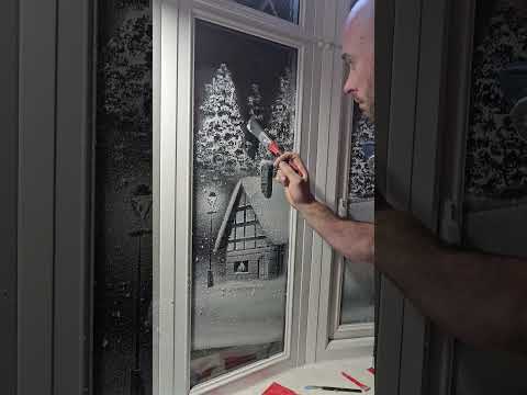 how to paint trees with snow spray #christmas #shorts