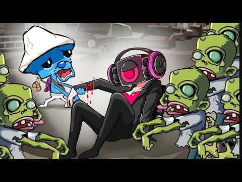 Speaker Woman is Bitten by Zombies and Smurf Cat isn't Happy about it -  Banban Animation