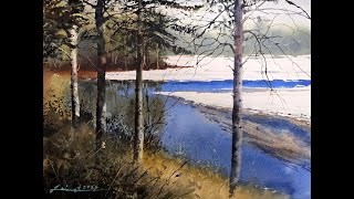 How to Paint a Winter Forest Scene in Watercolor | Step by Step Tutorial