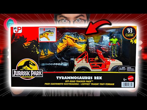 🔴🦖 Unboxing & Review YOUNG T-REX, JEEP, RAY ARNOLD -  JURASSIC PARK Mattel 93 Classic