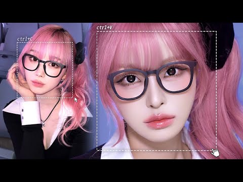 지젤력🖤 캐캐체st 지젤 안경메이크업 복붙해봄👓 + 안경쓸 때 메이크업 팁🤓✨