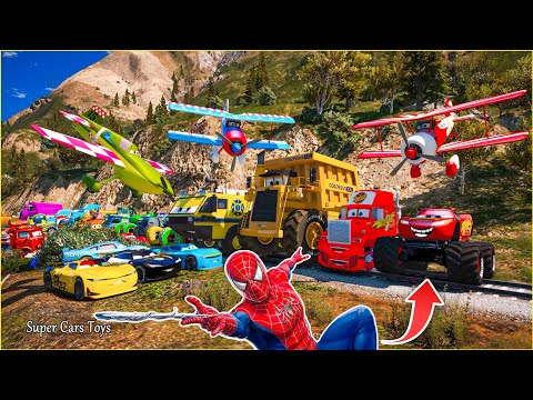 GTAV SPIDER - MAN 2 🛻, FIVE NIGHTS AT FREDDY'S 🏎️, POPPY PLAYTIME 3 Join in Epic New Stunt Racing🚁🎮🚀