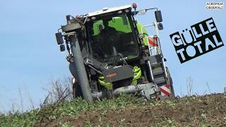 GÜLLE total - Claas Xerion 4000 Saddle Trac mit Kaweco Gülleaufbau -Bioenergiehof Fischer