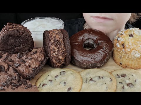 ASMR Chocolate Chip Cookies, Chocolate Pie, Chocolate Ice Cream Cookie Sandwiches, Donut & Muffin