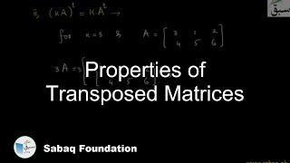Properties of Transposed Matrices