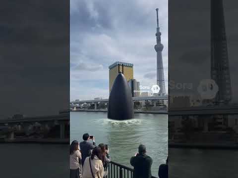 隅田川に潜水艦が現れる。