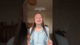 She’s just shy #curlyhairtutorial #wavyhair #curlyhairroutine