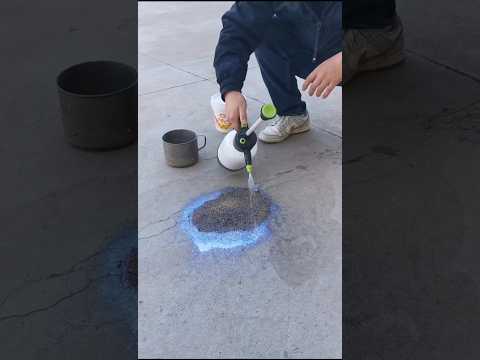 how to repair a cracked road #shortvideo #newtrick