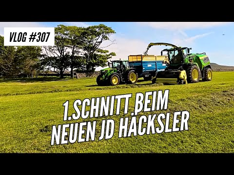 Vlog 307 - 1. Schnitt in England beim neuen JD Häcksler // weiter mit Pflanzenschutz im Mais