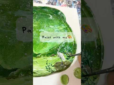 目も心も癒してくれるグリーンで一緒にお絵描きしよ!🕊️🌳 #originalpainting #art #モリモリアート