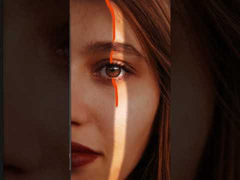 Полоска света за 30 секунд в Photoshop  #фотошоп