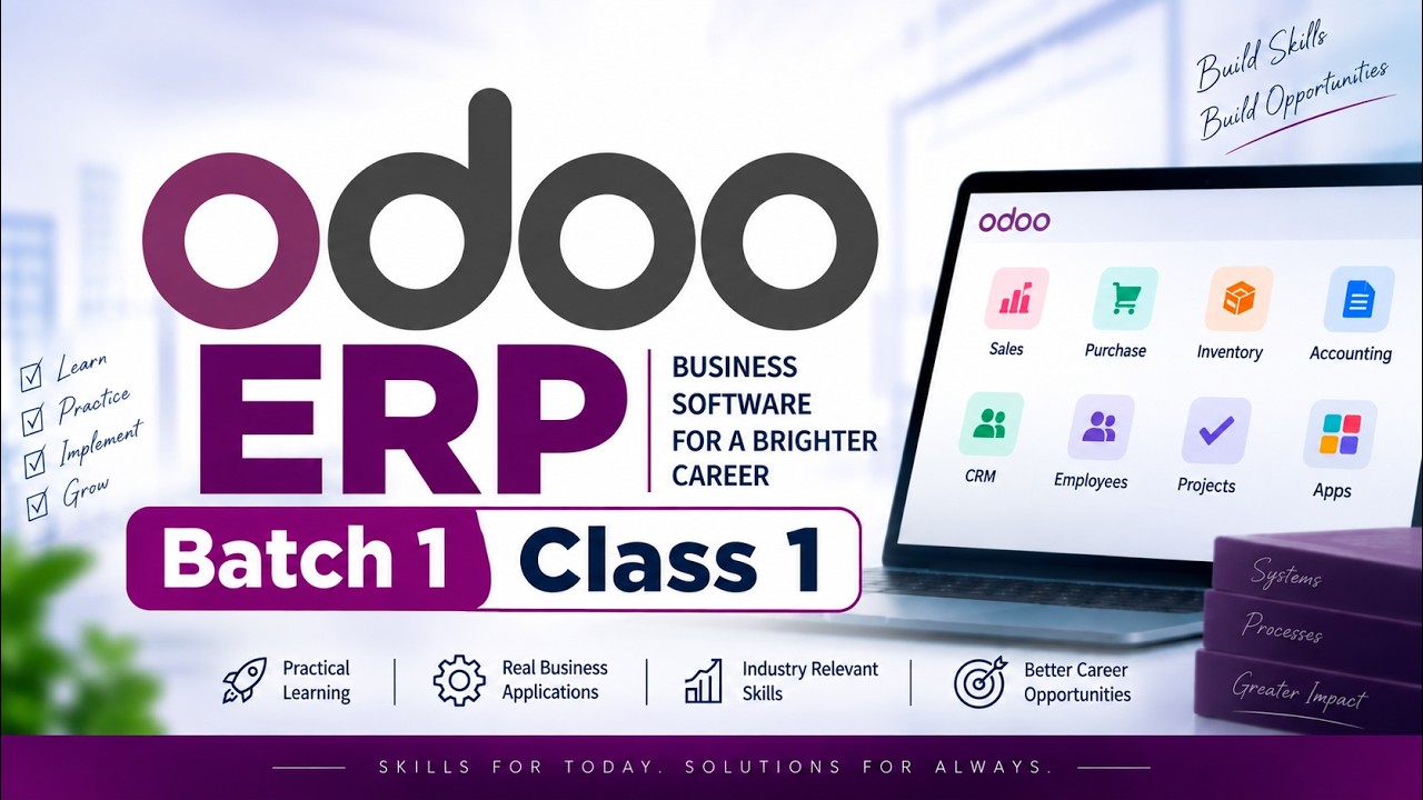Odoo ERP Batch 1 – Class 1 | Complete ERP Training | Institute of Corporate & Taxation | 17.08.2026

Welcome to Odoo ERP Batch 1 – Class 1 by the Institute of Corporate & Taxation (ICT). In this class, we begin our practical ...
