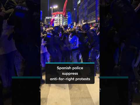 Spanish police use batons, rubber bullets to disperse counter-protesters after right-wing Vox rally