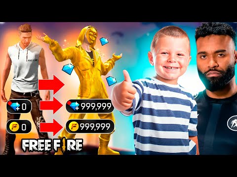 REALIZEI O SONHO DESSA CRIANÇA HUMILDE NO FREE FIRE! COMPREI TUDO!!