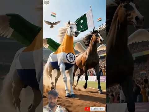 India vs Pakistan horse racing challenge #india #pakistan #ai #horse #trending #viral #shorts #song