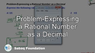 Problem-Expressing a Rational Number as a Decimal
