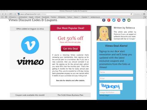 create a vimeo on demand discount coupon code