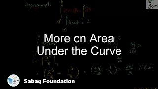 More on Area Under the Curve