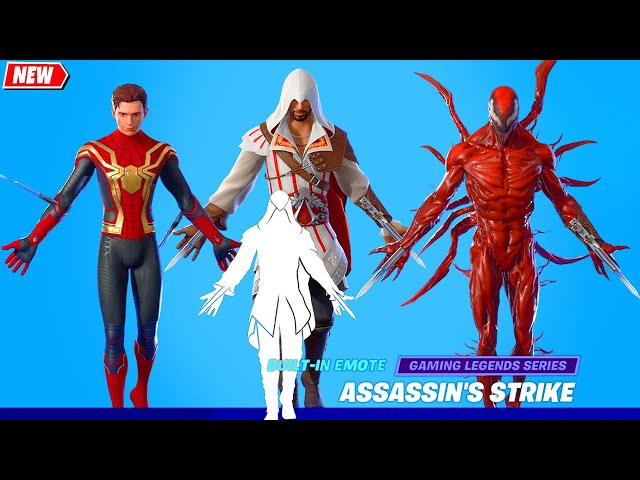 What happens If SPIDER-MAN or CARNAGE uses ASSASSIN's CREED EMOTE in Fortnite? シ