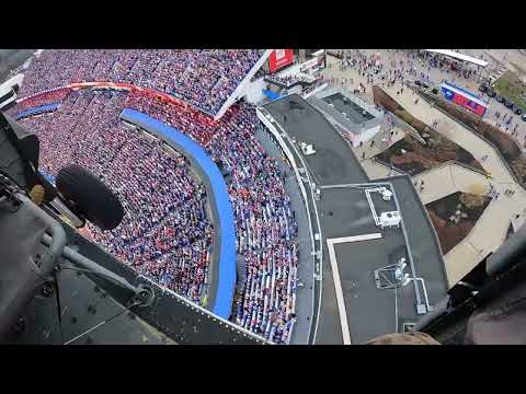 Sikorsky UH-60 Black Hawks Flyover NFL Game at Highmark Stadium in Buffalo, New York