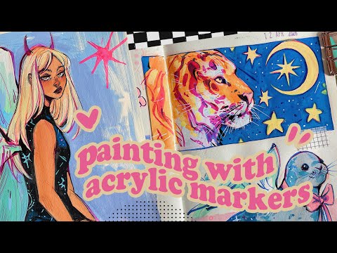 Sketchbook session // Painting with ARRTX acrylic markers!