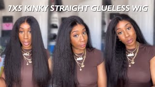 2025 MUST HAVE* 7×5 Kinky Straight * Pre-Cut+Pre-Bleached+Pre-Plucked