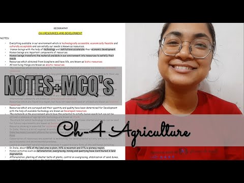 Ch-4 Agriculture|| NOTES+MCQ’S PDF🔥 ||Geography Class 10|| SST Class 10