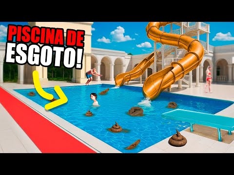 PISCINA ou ESGOTO? Parque aquatico "DIFERENTE" no Waterpark Simulator