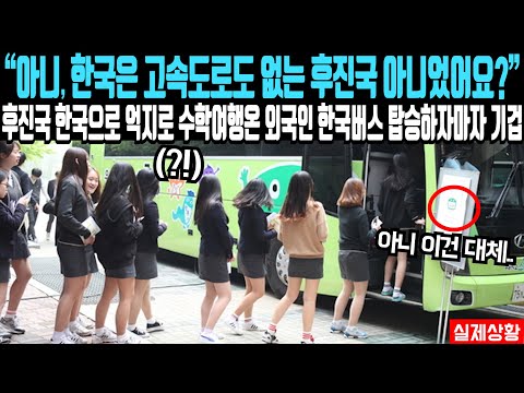 "아니, 한국은 고속도로도 없는 국가 아니었어요?" 억지로 한국으로 수학여행온 외국인이 한국 버스 탑승하자마자 넋 나간 이유
