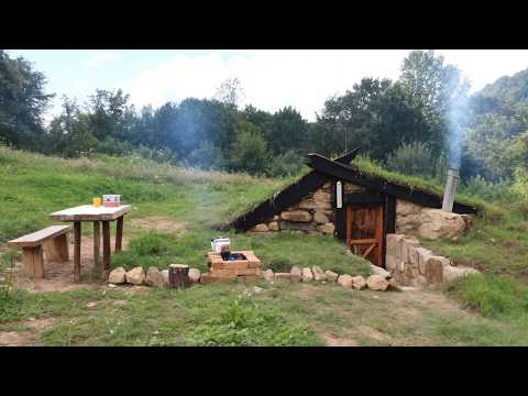 Hidden Underground Shelter in the Forest Built by Hand