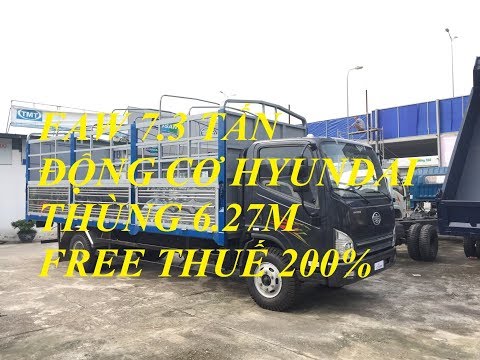 Xe tải Faw 7.3 tấn, động cơ Hyundai, thùng 6m3